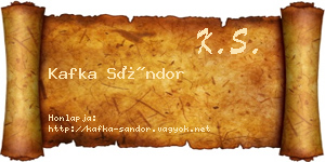Kafka Sándor névjegykártya