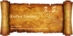 Kafka Sándor névjegykártya